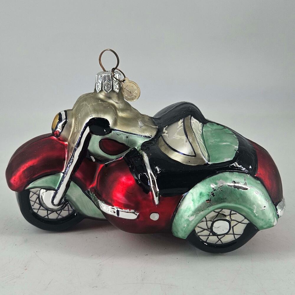 Kurt Adler Vintage glass Motorcycle Christmas Ornament Poland